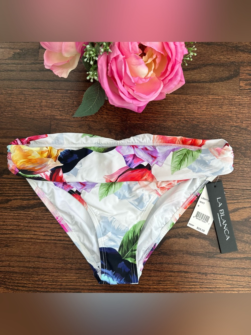 NWT La Blanca floral swim bottom, size 8US